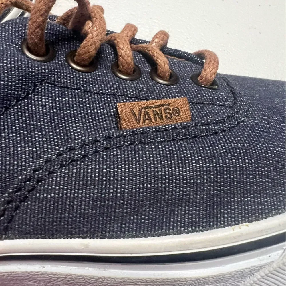 Vans Off The Wall Sneakers Denim Lace-Up Low Top  Mens 7 Womens 8.5